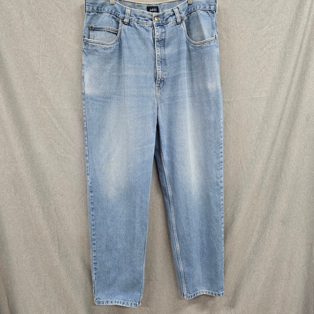 Harbor Bay‎ Mens Relaxed Fit Light Wash Denim Jeans 42x34 Blue Vintage Style